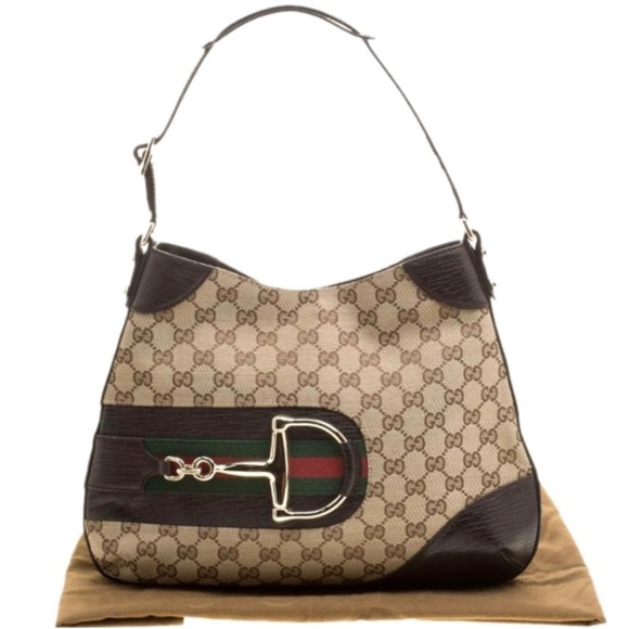 Gucci Handbags - EXCELLENT CONDITION! Authentic Gucci Web Hasler Horsebit Shoulder Bag Tote Purse